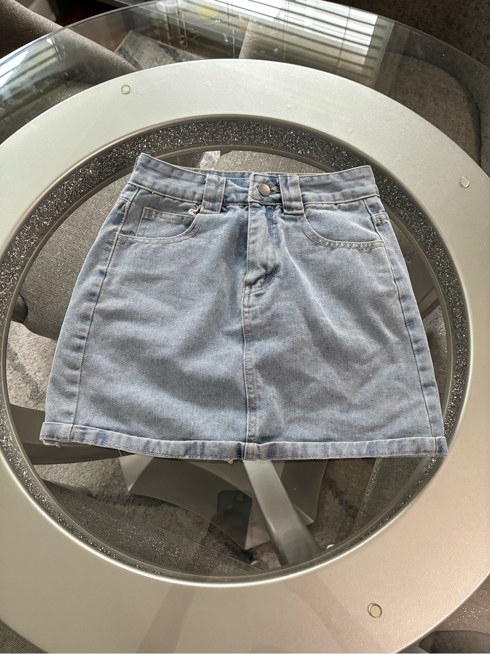 Women’s Light Wash Denim Mini Skirt